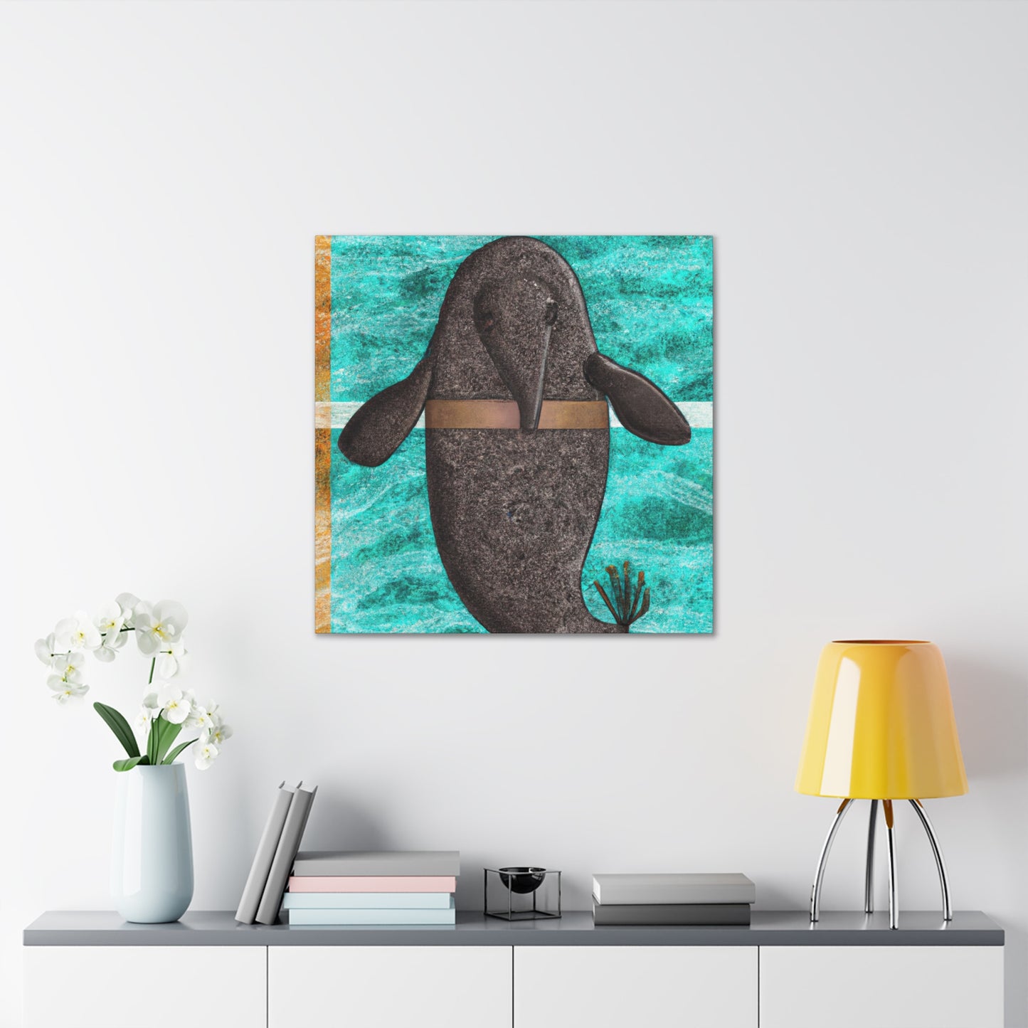 Manatee in Deco Style - Canvas