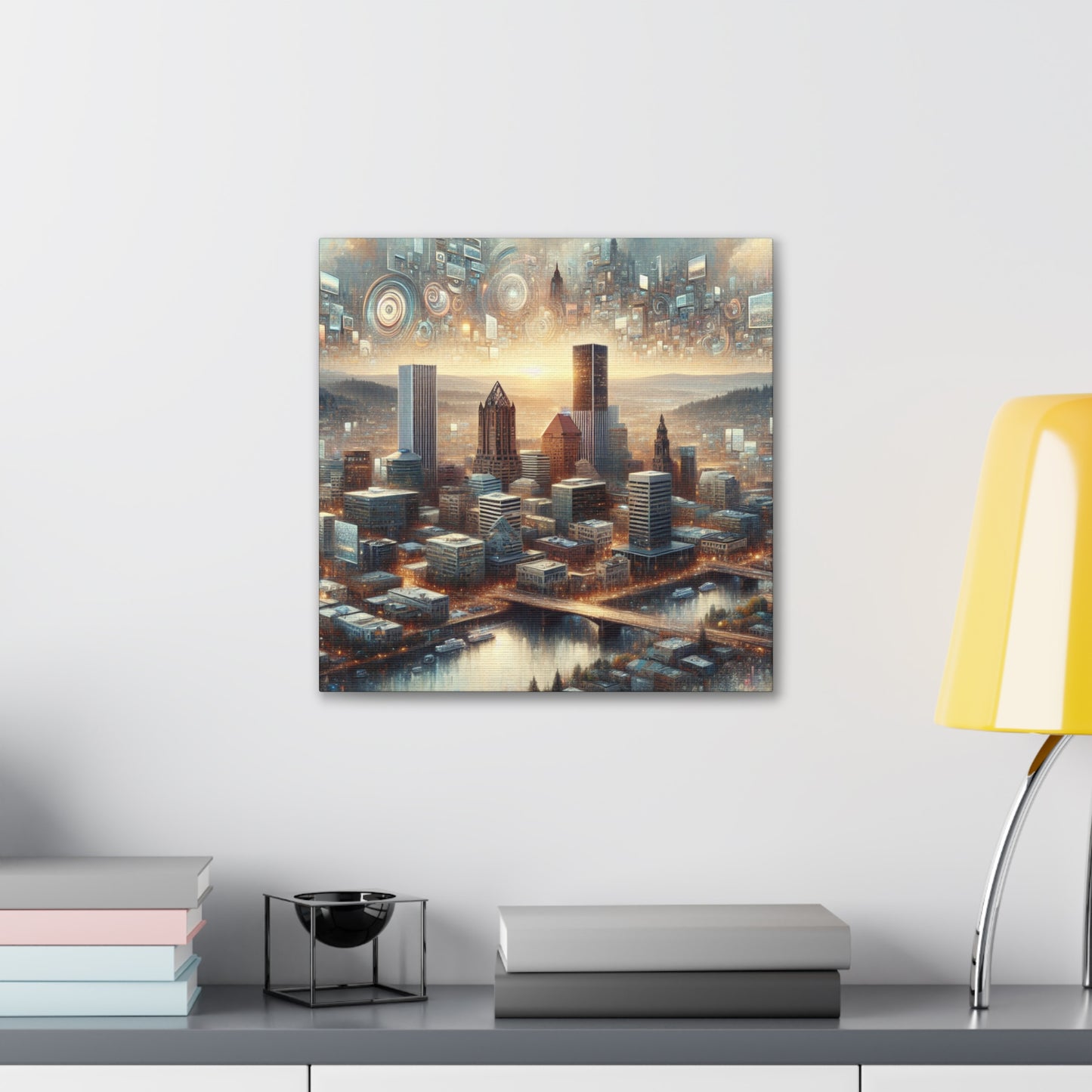 Serenity Amidst Cityscape - Canvas