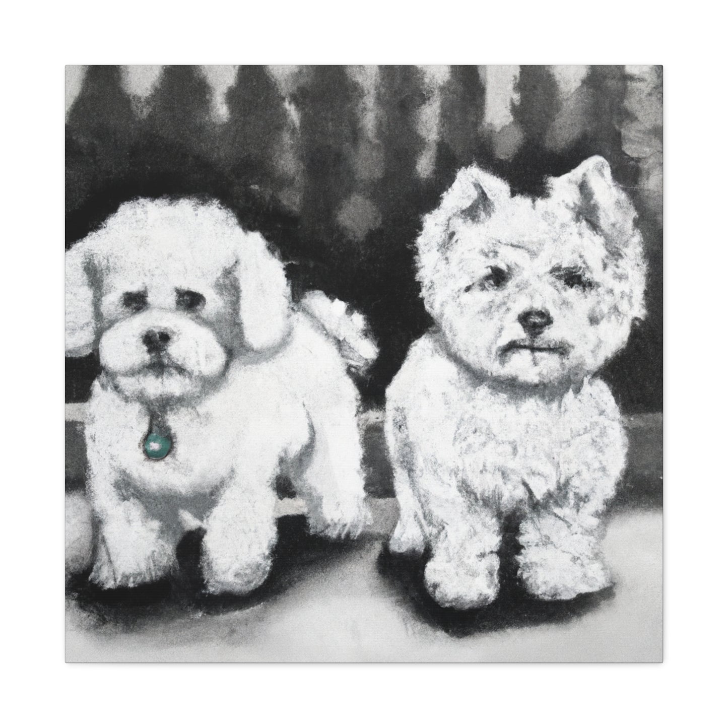 Sculpted Bichon Frise - Canvas