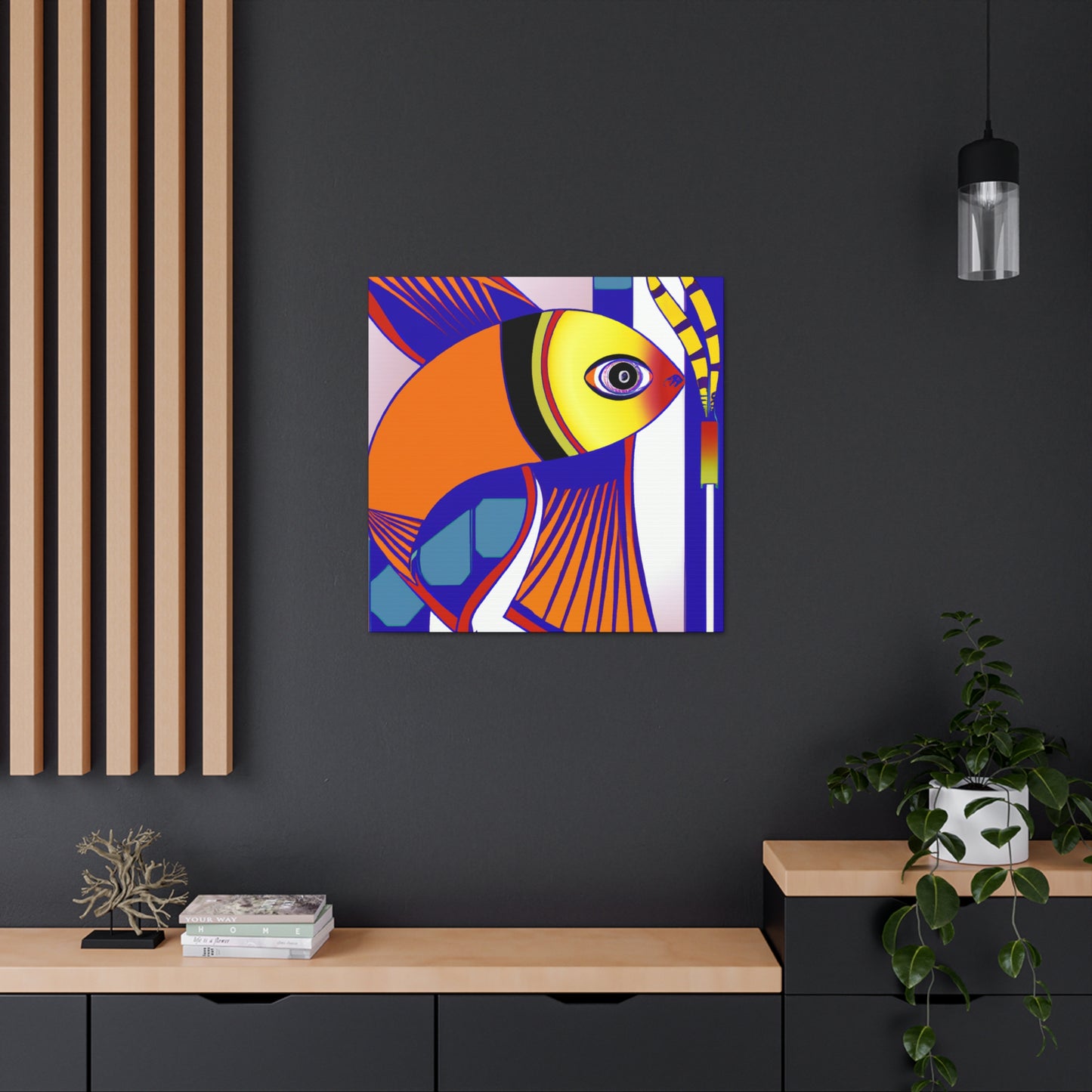 "Golden Guppy Glitters" - Canvas