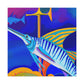 "Swordfish in Art Deco" - Canvas