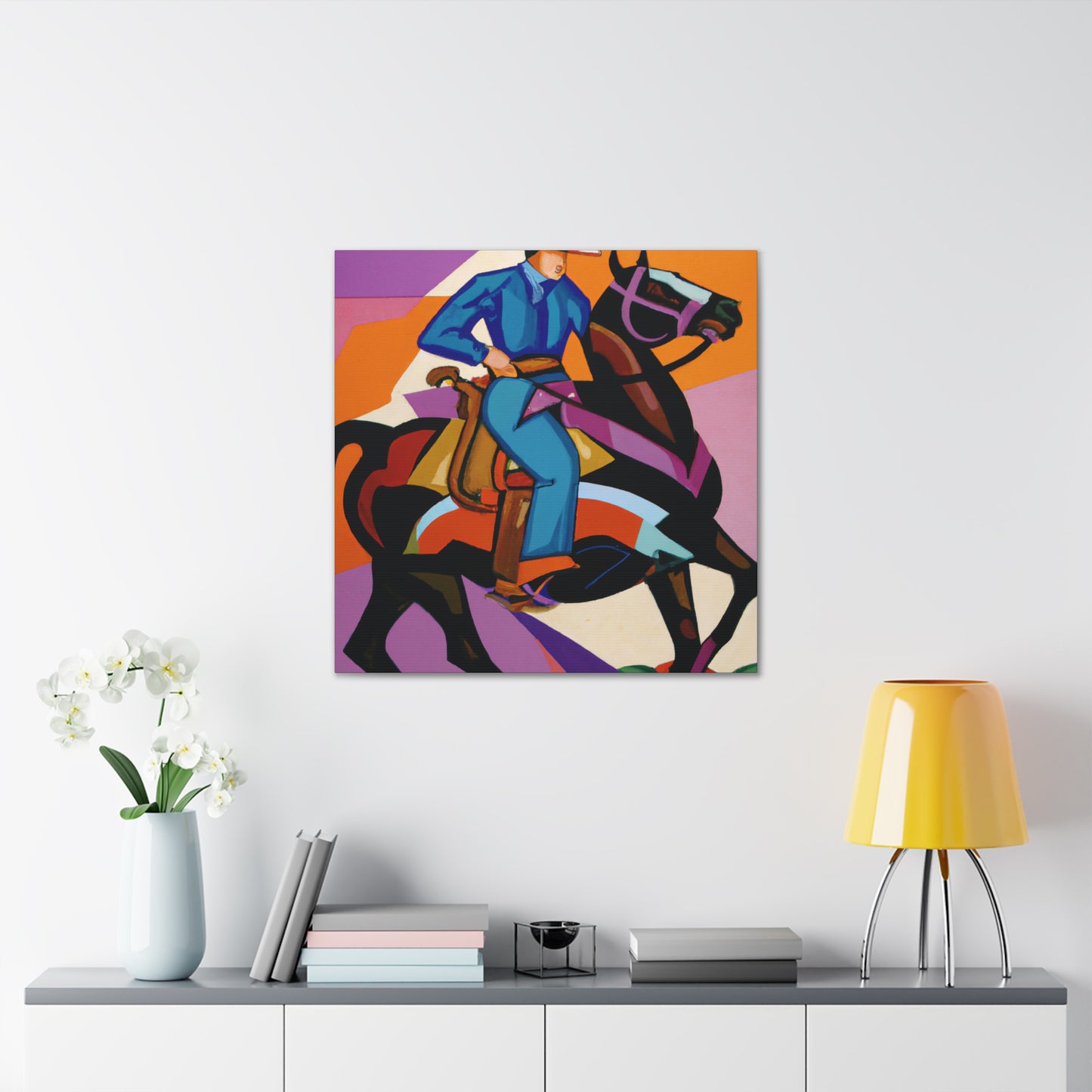 "Cowboy's Bold Tumble" - Canvas