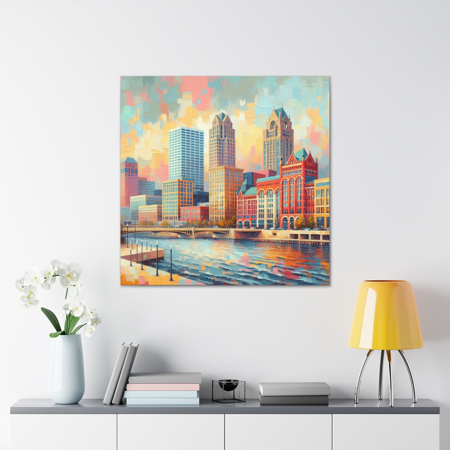 Urban Symphony: Industrial Flourish - Canvas