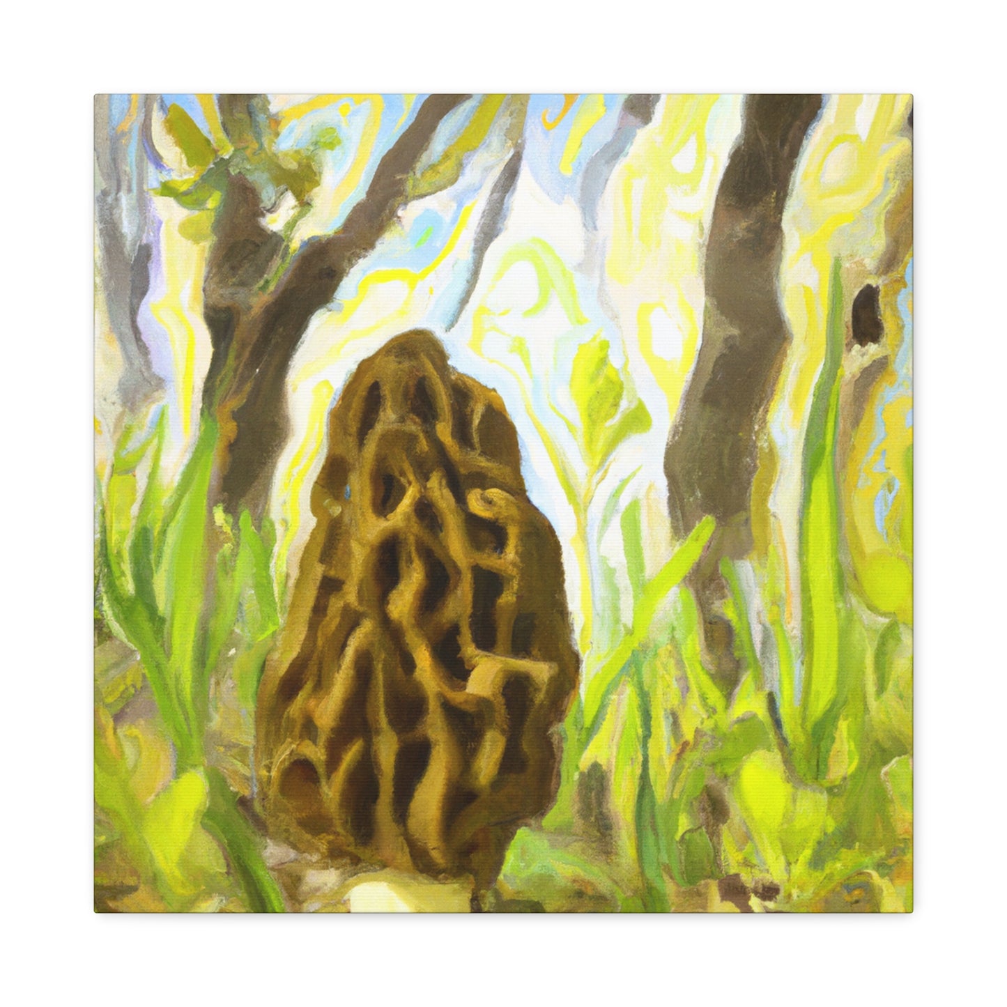 "Morel in Moonlight Glow" - Canvas