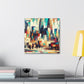 "Cityscape Symphony: Charlotte Rhapsody" - Canvas