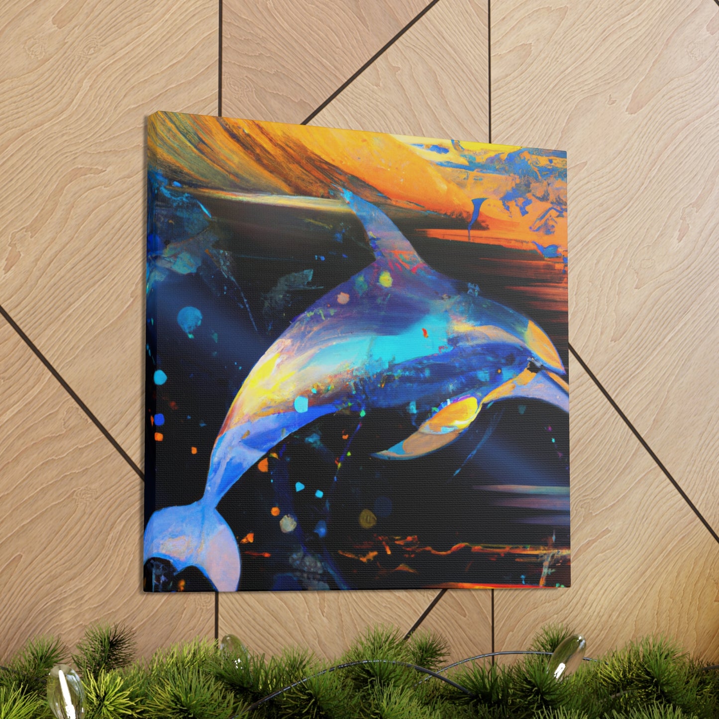 Dolphin Swim Seascape - Canvas