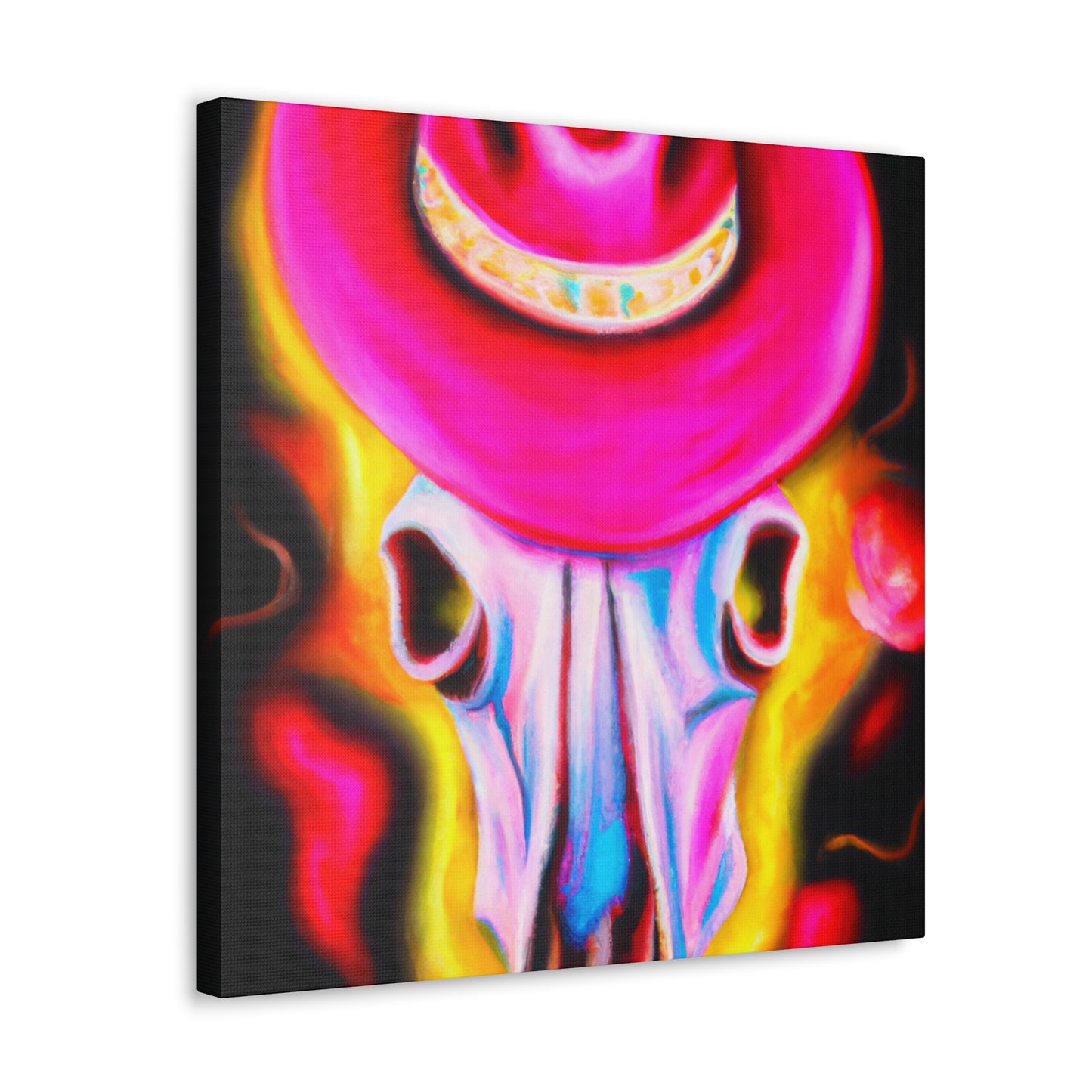 "Cow Skull in Deco" - Canvas