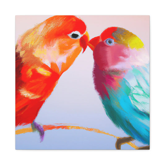 Lovebirds in Bloom - Canvas