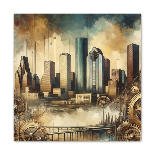 "Industrial Elegance: Houston Chronicles" - Canvas