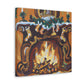 "Fireplace Hearth Splendor" - Canvas