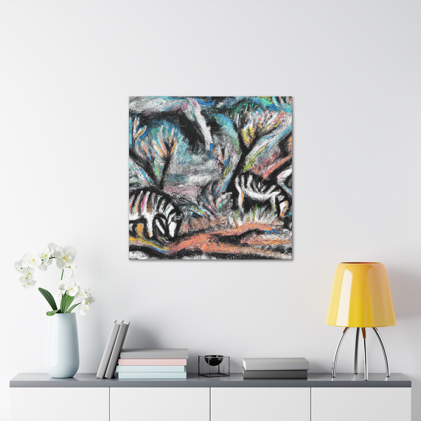 "Zebra's Striped Symphony" - Canvas