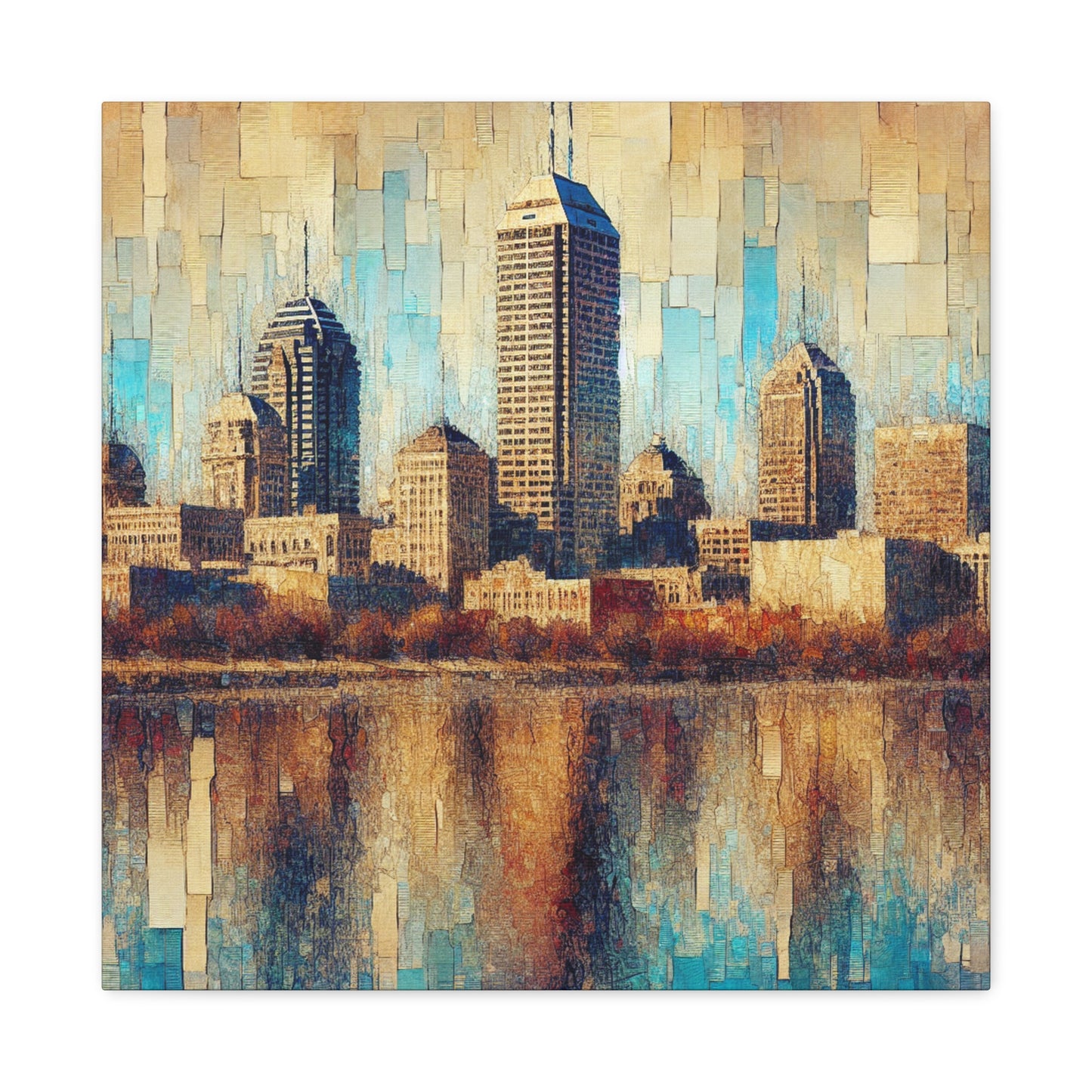 "Vibrant Hoosier Cityscape" - Canvas