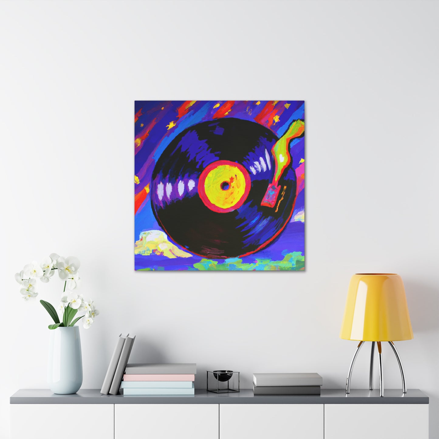 "Vinyl Resonance Impressionism" - Canvas