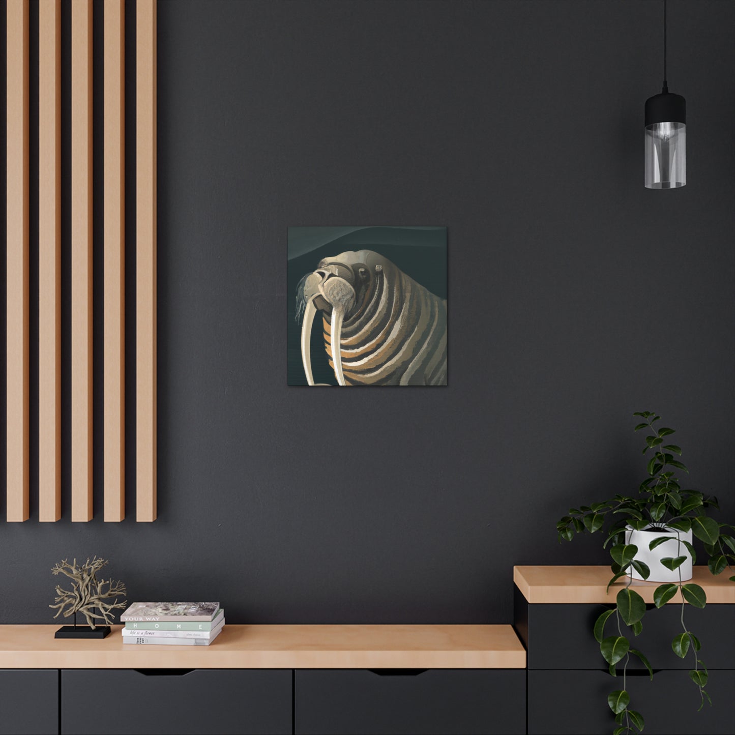 "Walrus in Moonlight Pose" - Canvas