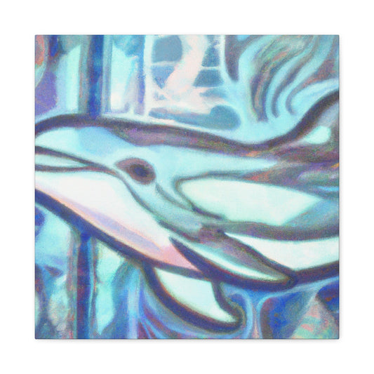 Dancing Dolphins Art Deco - Canvas