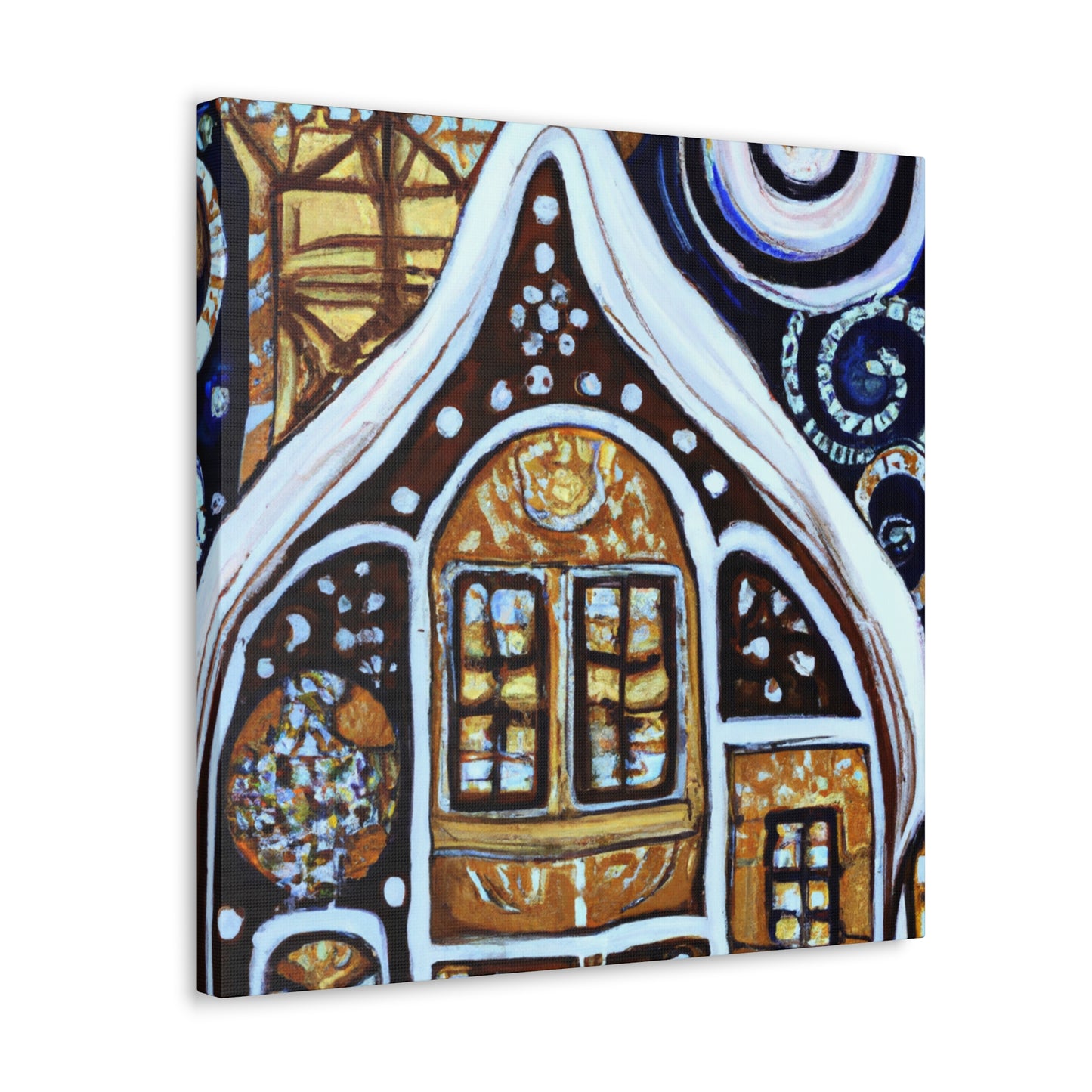 "Gingerbread Home Radiance" - Canvas