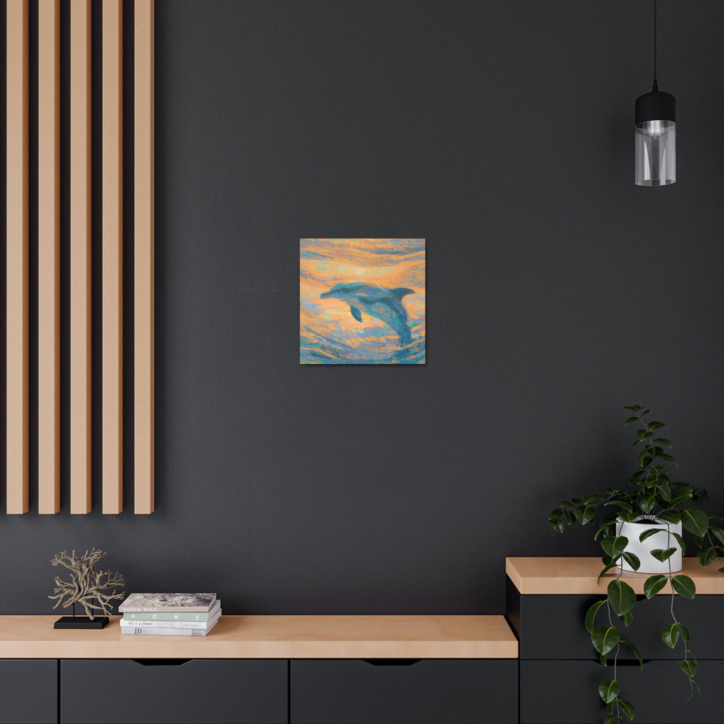 "Dancing Dolphins in Color" - Canvas