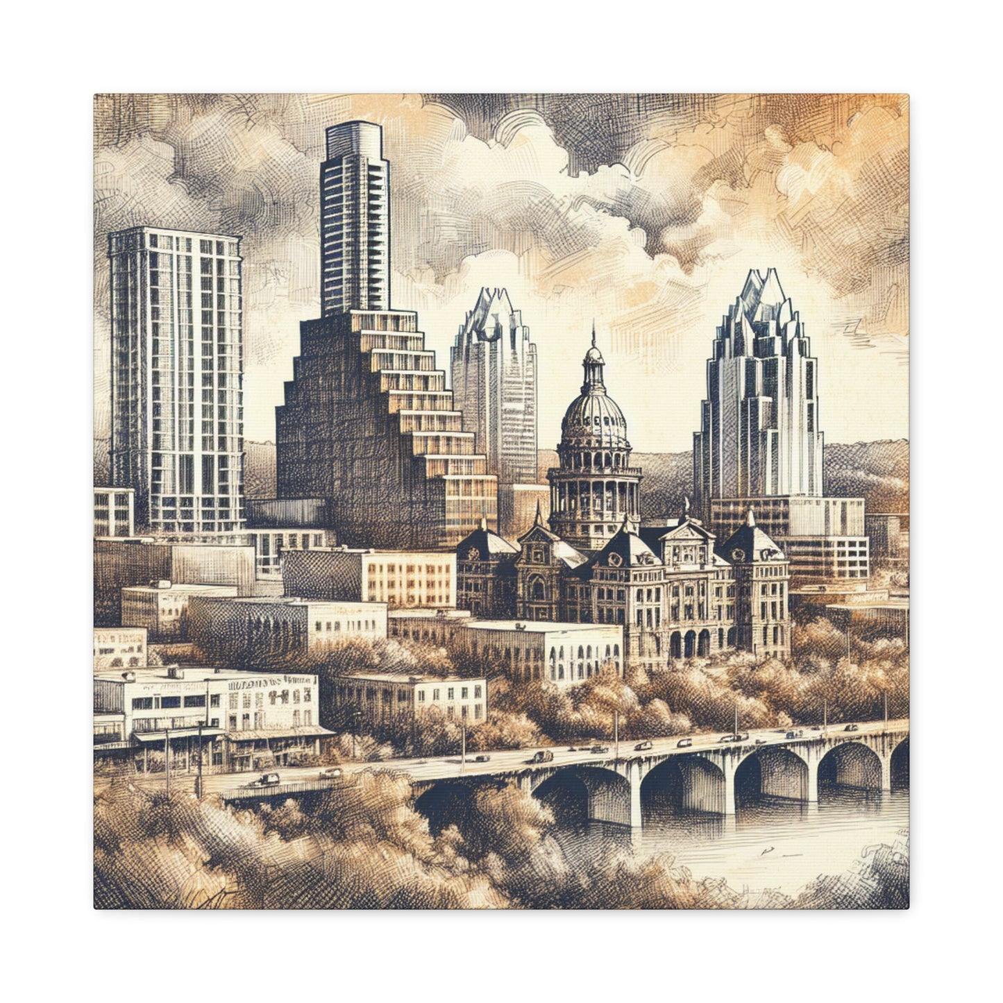 "Vibrant Austin Metropolis" - Canvas