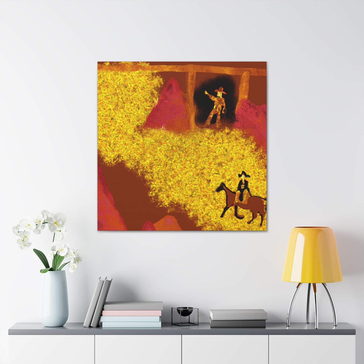 "Gold Rush Mining Scene" - Canvas