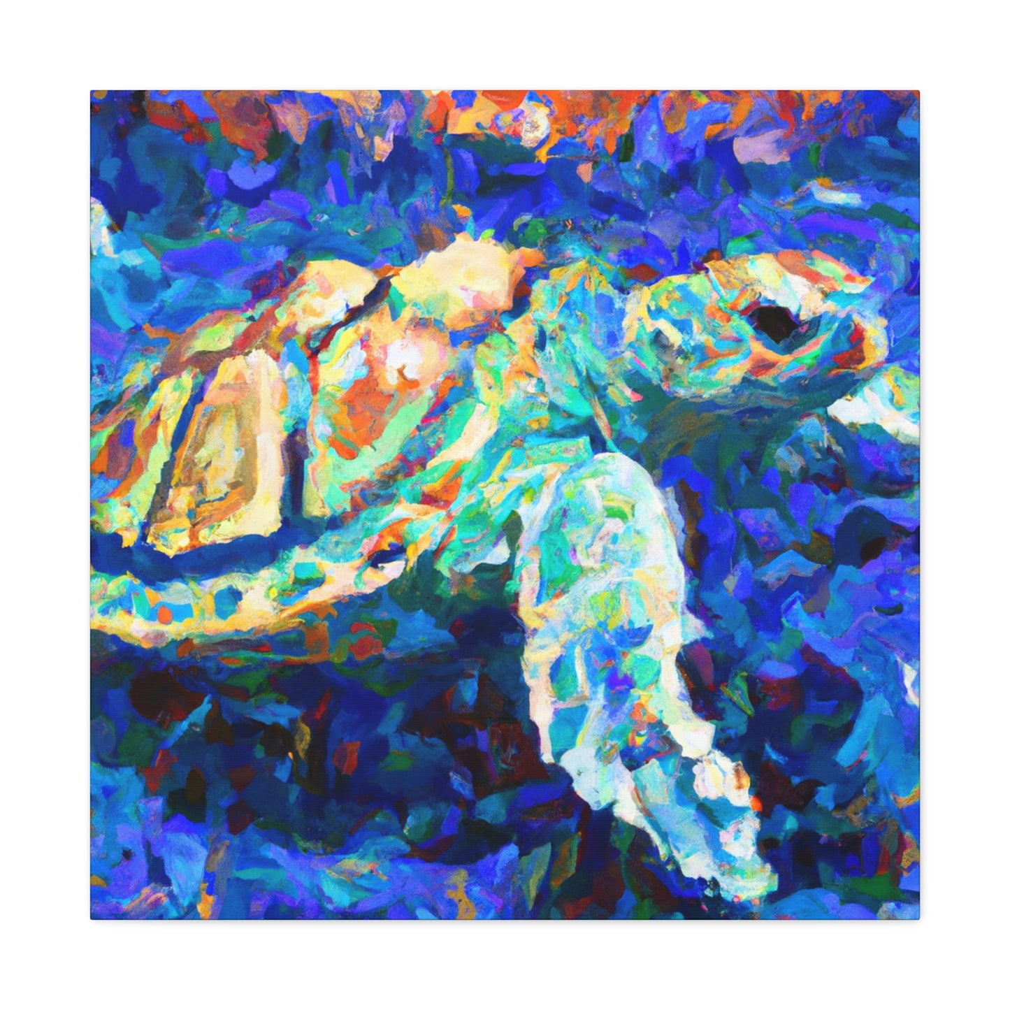 "Sea Turtle Impressionism" - Canvas