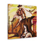 Cowboy On Fence Farm - Canvas