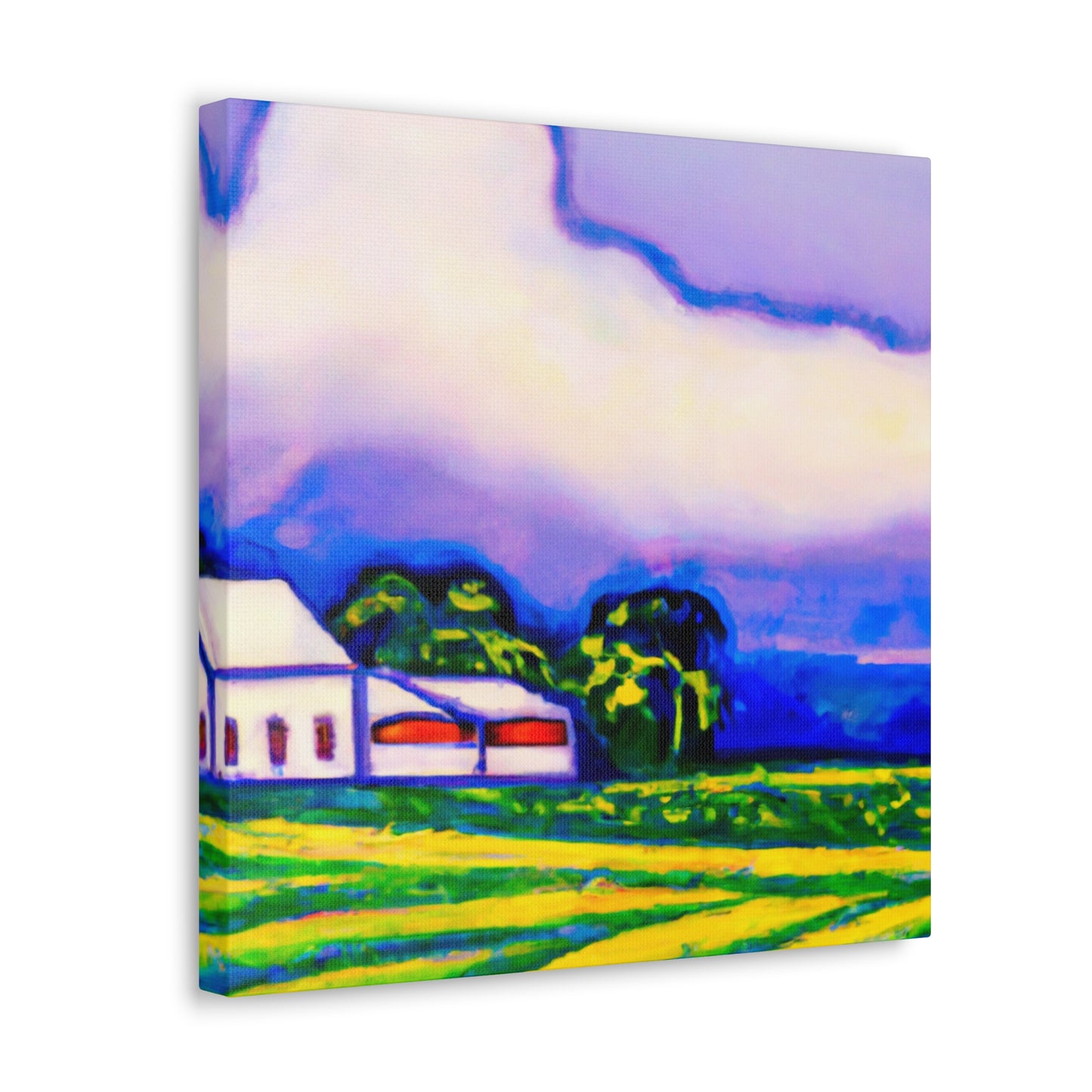 Barn in Moonlight Glow - Canvas