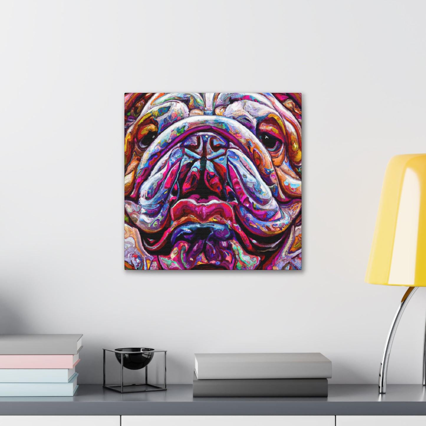 "Playful English Bulldog" - Canvas