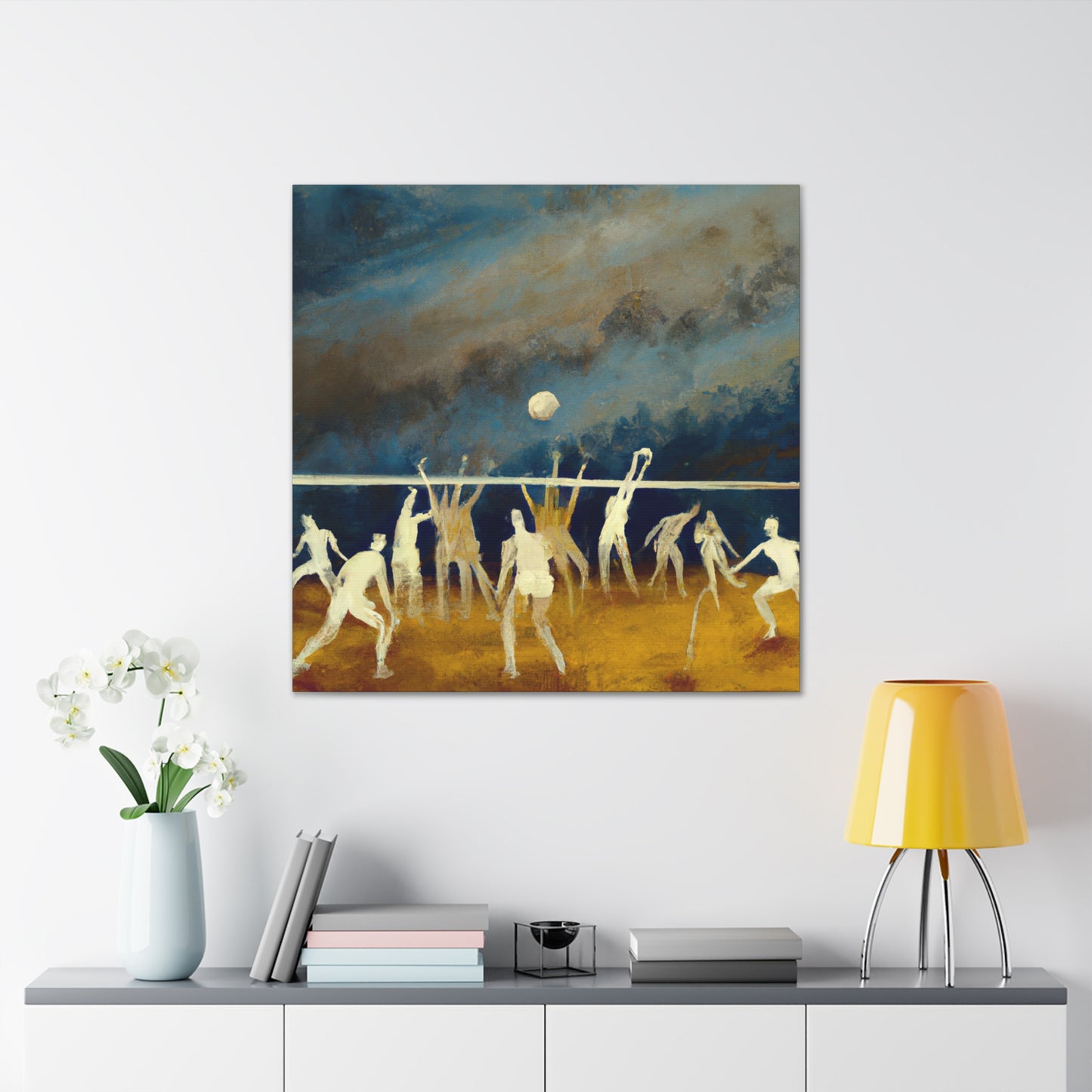 "Volleyball Vibrant Hues" - Canvas