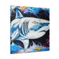 Shark in Turquoise. - Canvas