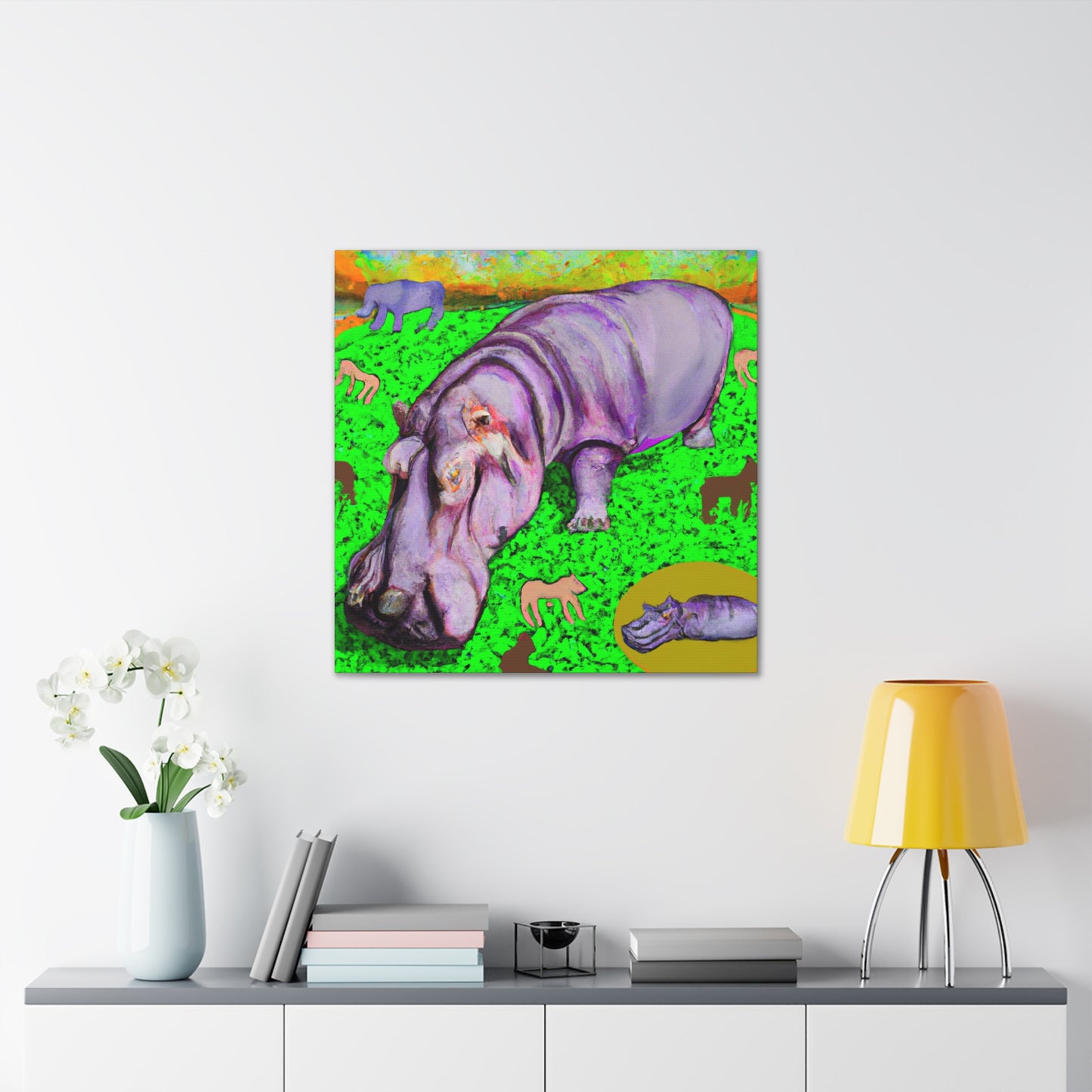 "Hippopotamus in Dreamland" - Canvas