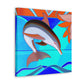 "Dancing Dolphin Deco" - Canvas