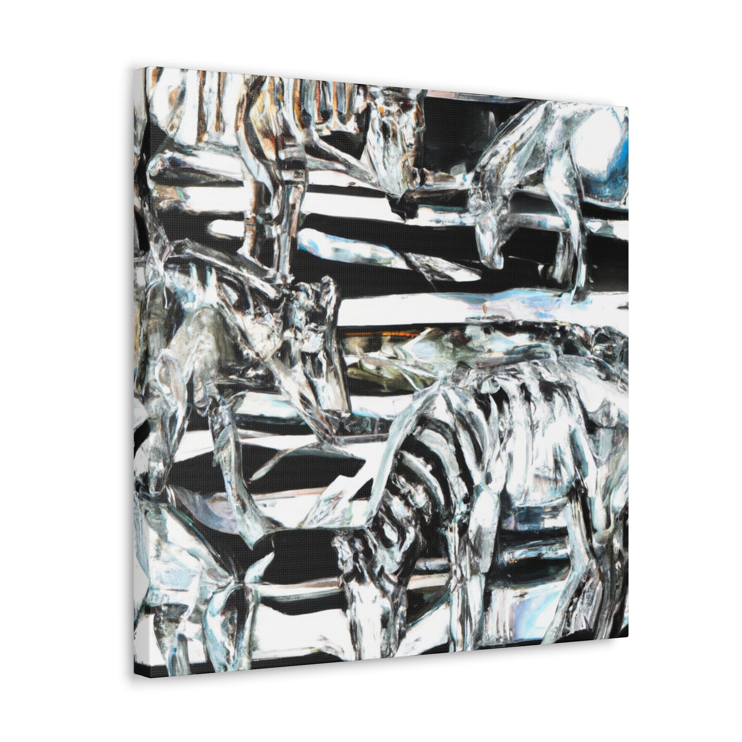 "Zebra's Striped Reflection" - Canvas