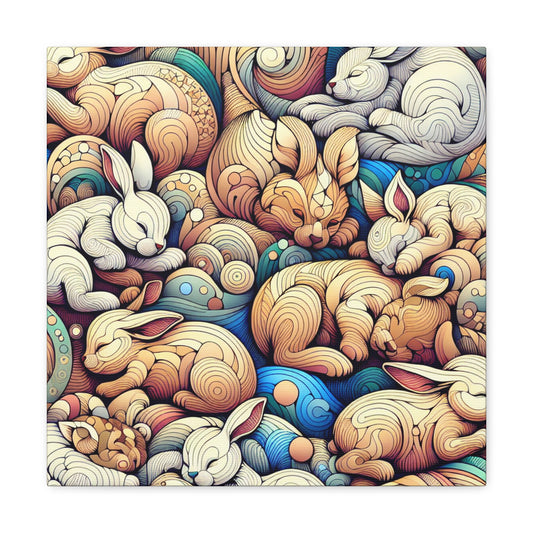 Whimsical Slumbering Creatures - Canvas