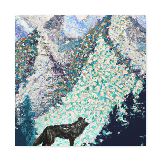 "Wild Wolves in Pointillism" - Canvas