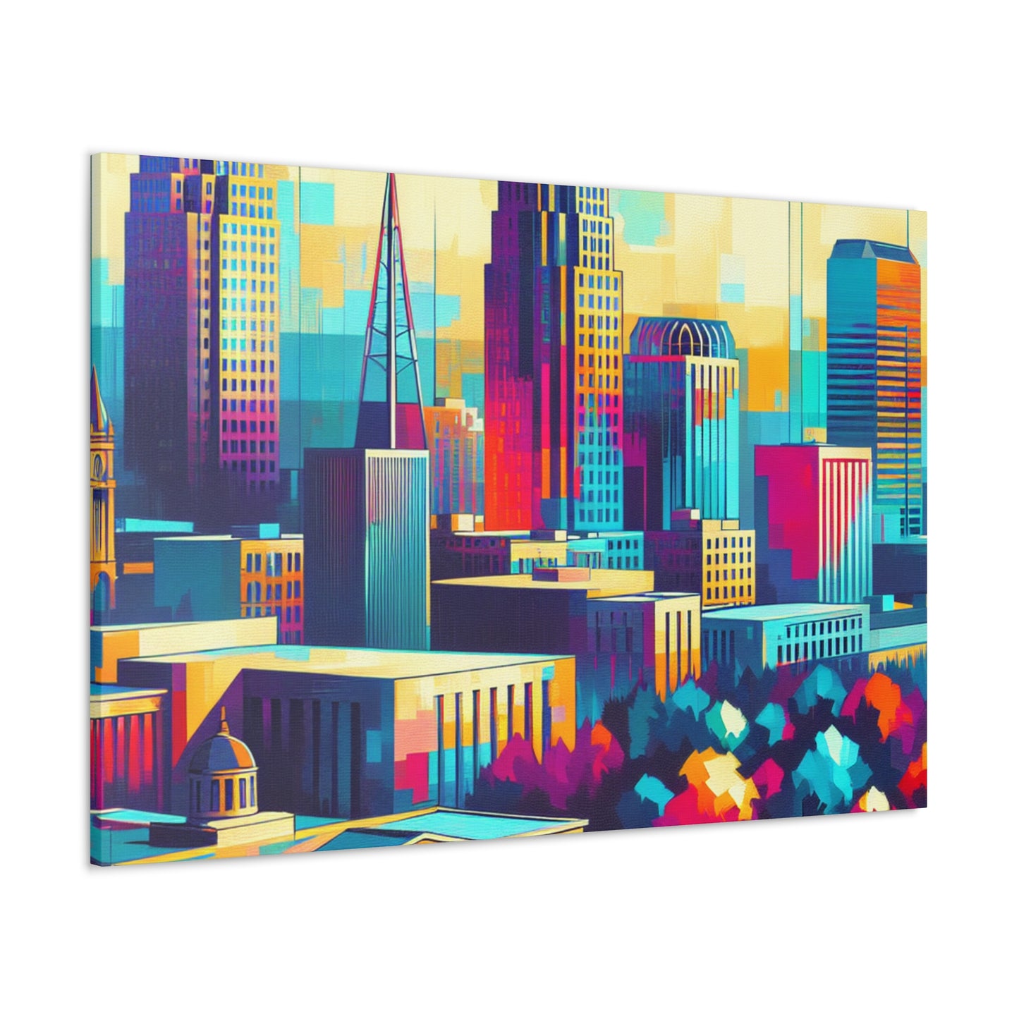 "Urban Symphony: Raleigh Rhapsody" - Canvas