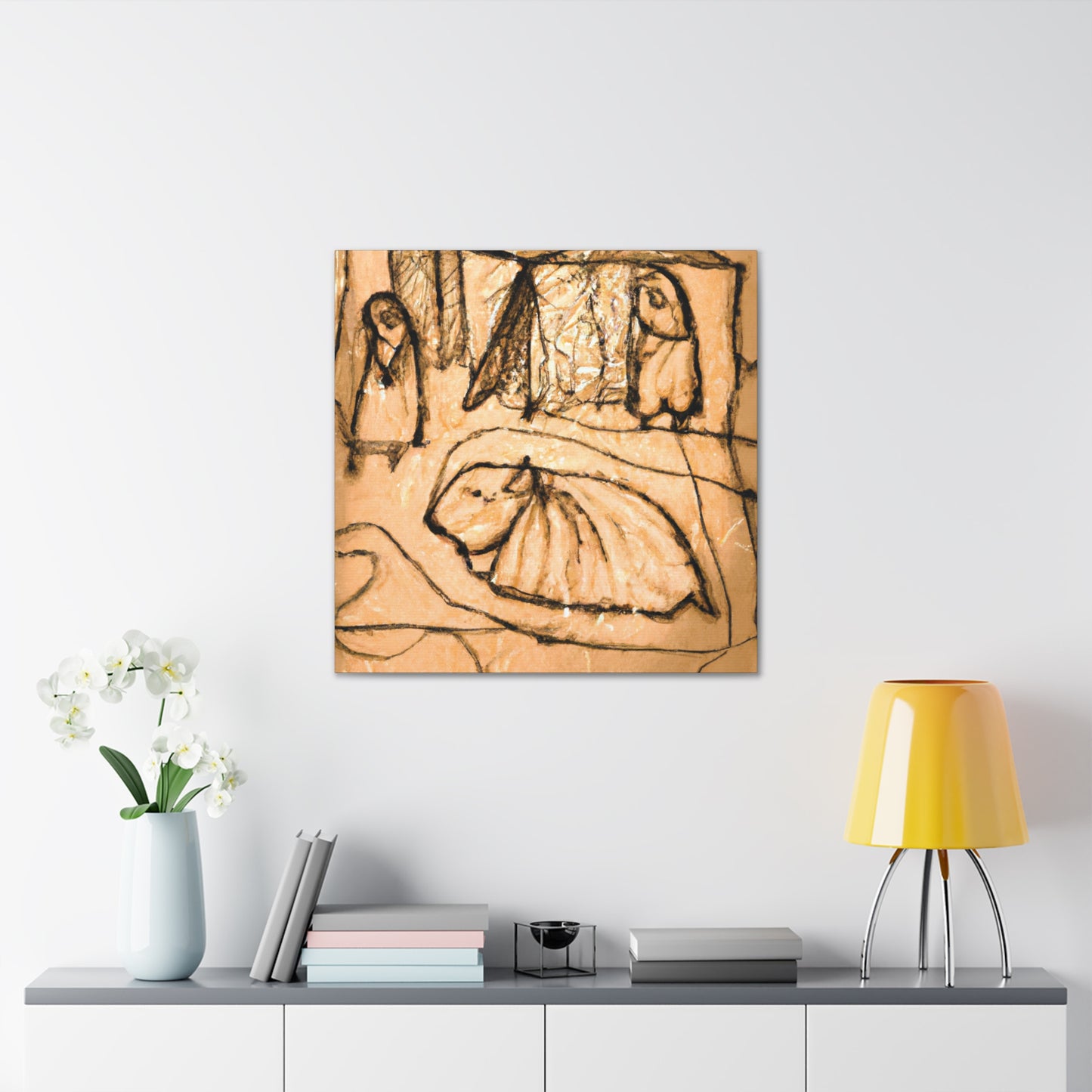 "Manger Midnight Scene" - Canvas