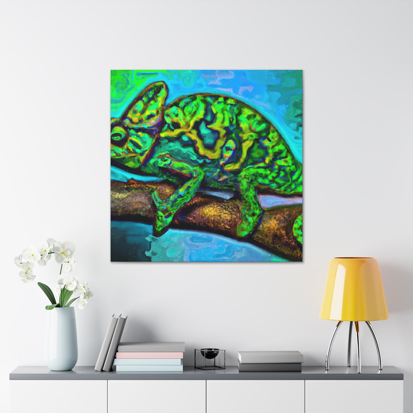 "Veiled Chameleon Reflection" - Canvas