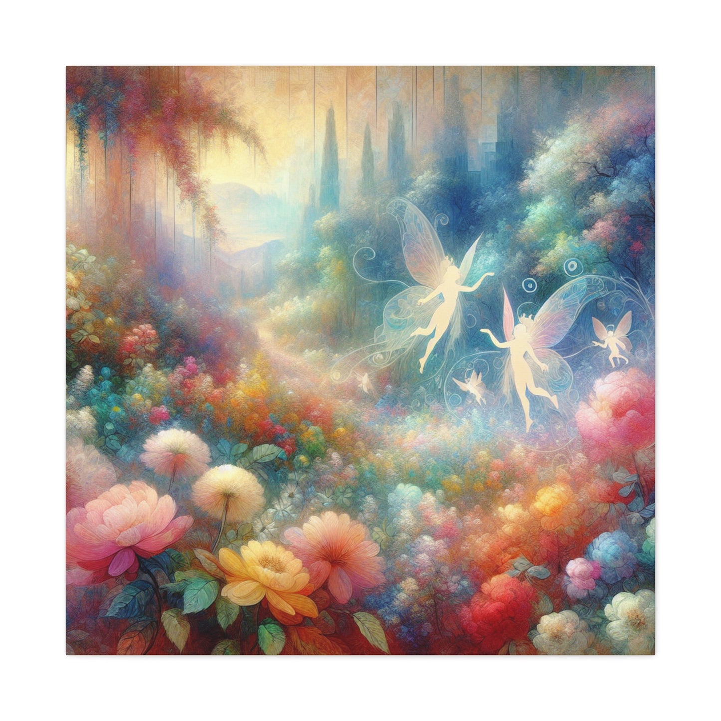 Whimsical Blooms Amidst Secrets - Canvas