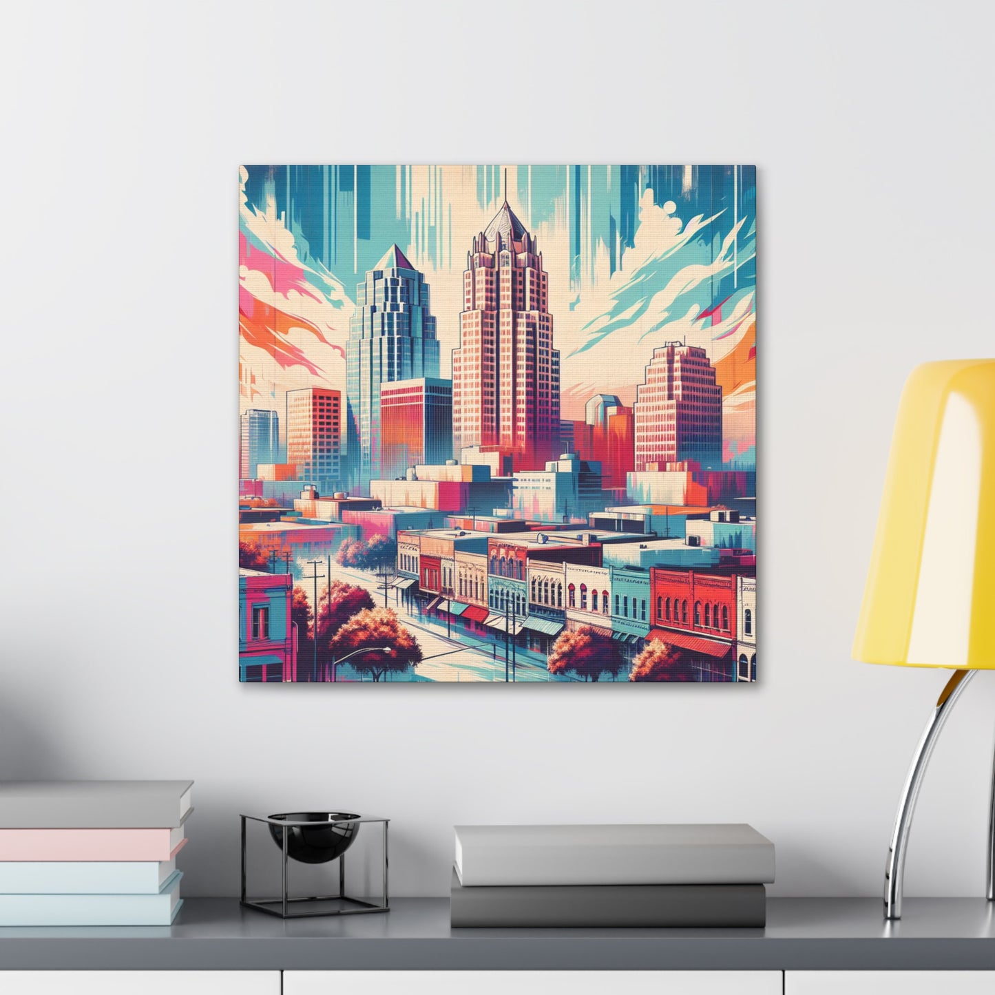 "Vibrant Texan Mural" - Canvas