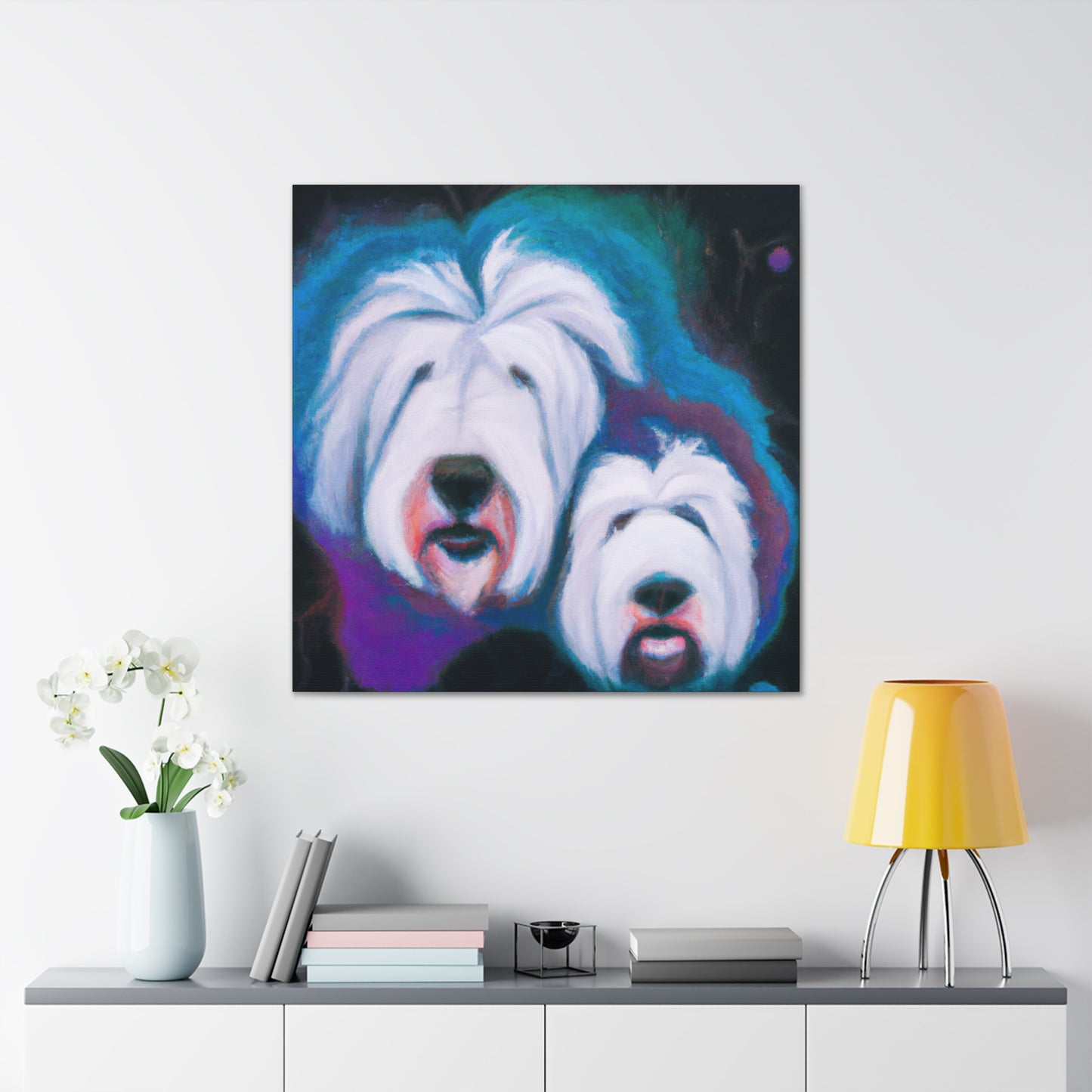 "Surreal Old English Sheepdog". - Canvas