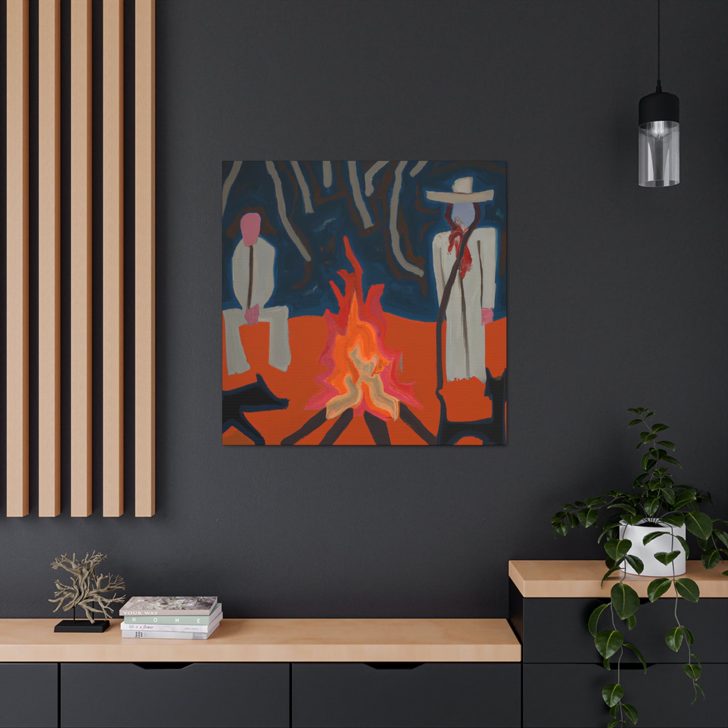 Campfire at Nightfall - Canvas