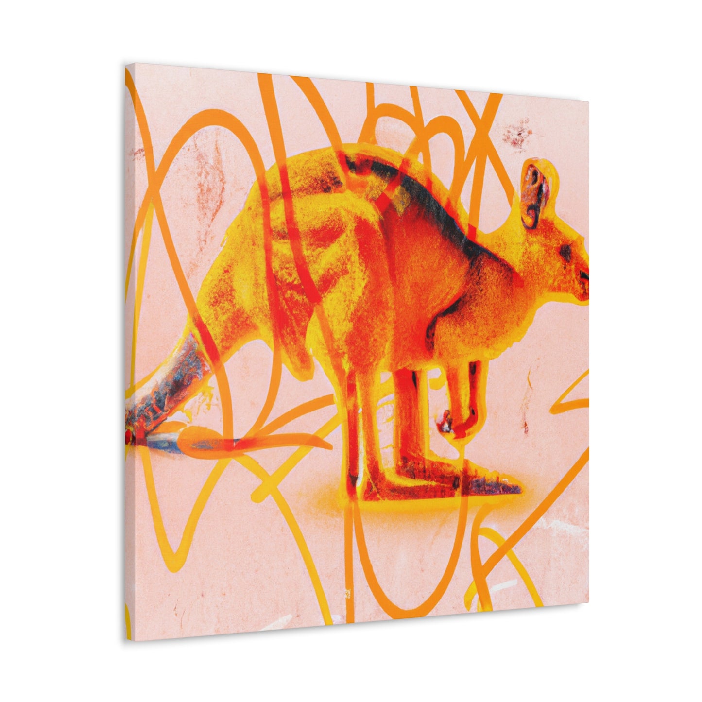 "Kangaroo On Brick Wall" - Canvas