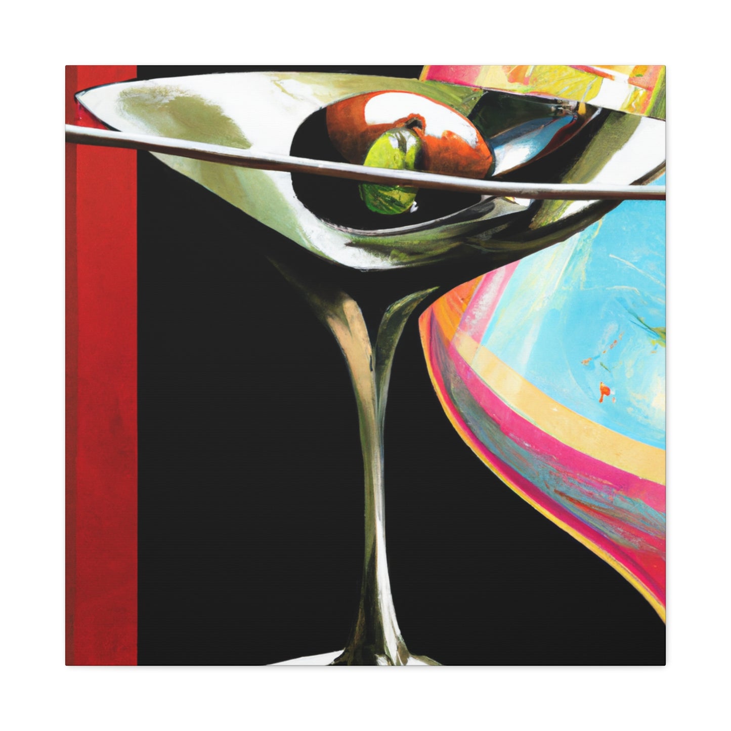 "Martini: Surreal Sip" - Canvas