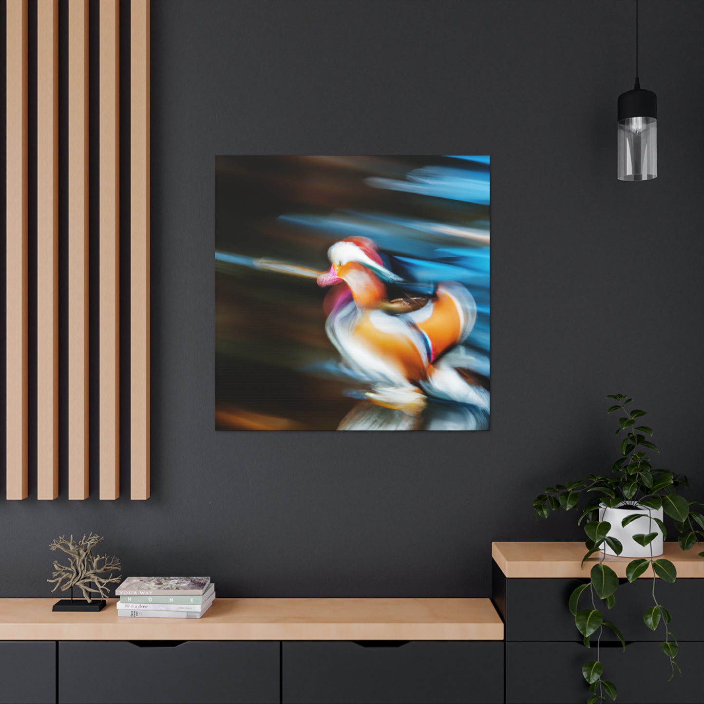 "Mandarin Ducks in Deco" - Canvas