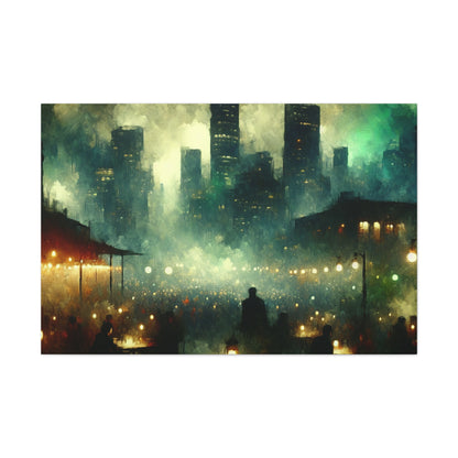 Misty Tavern Twilight - Canvas