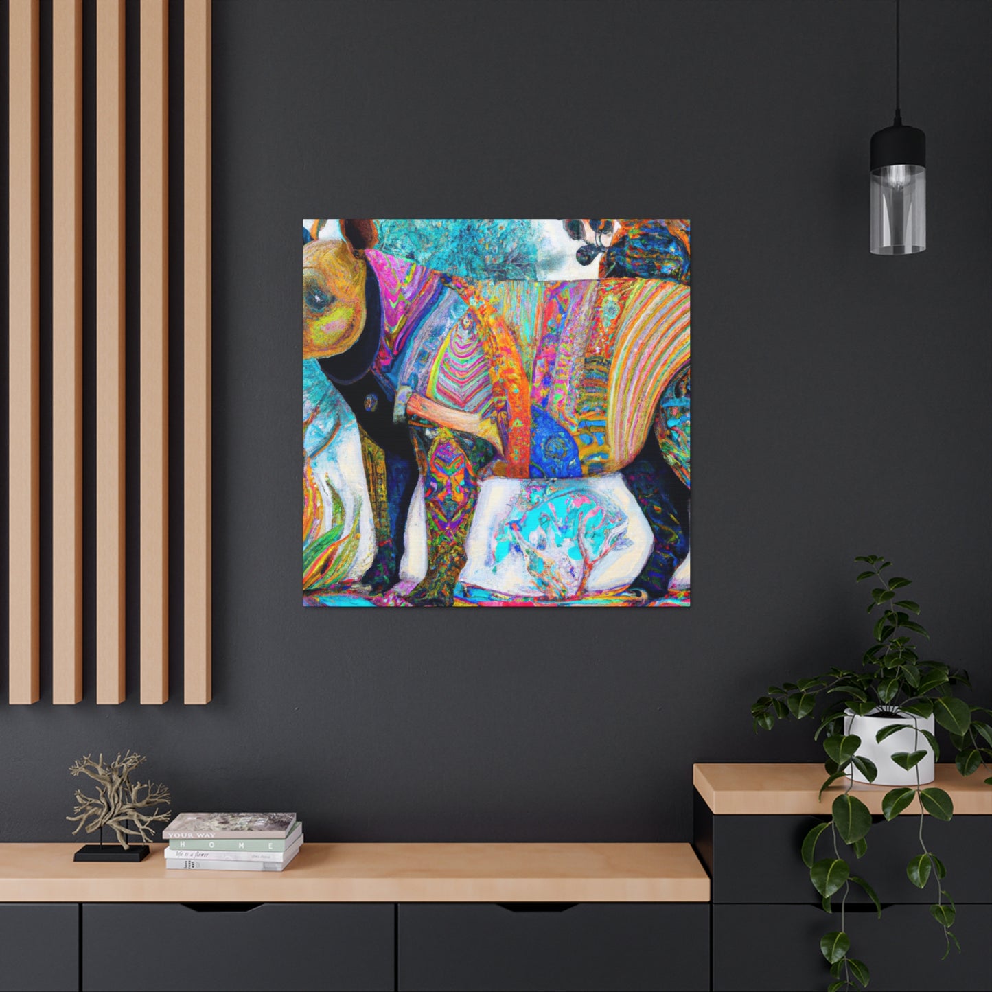 "Tapir in Primitive Hues" - Canvas