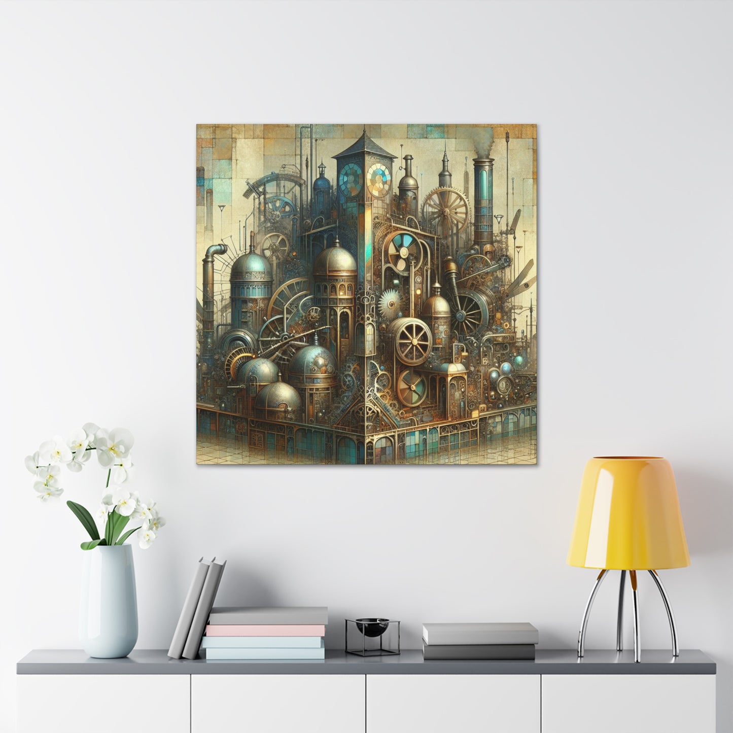 "Clockwork Dreamscape Dance" - Canvas