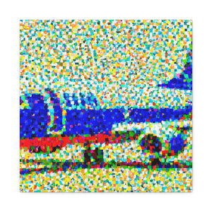 "Aerial Plane Pointillism" - Canvas