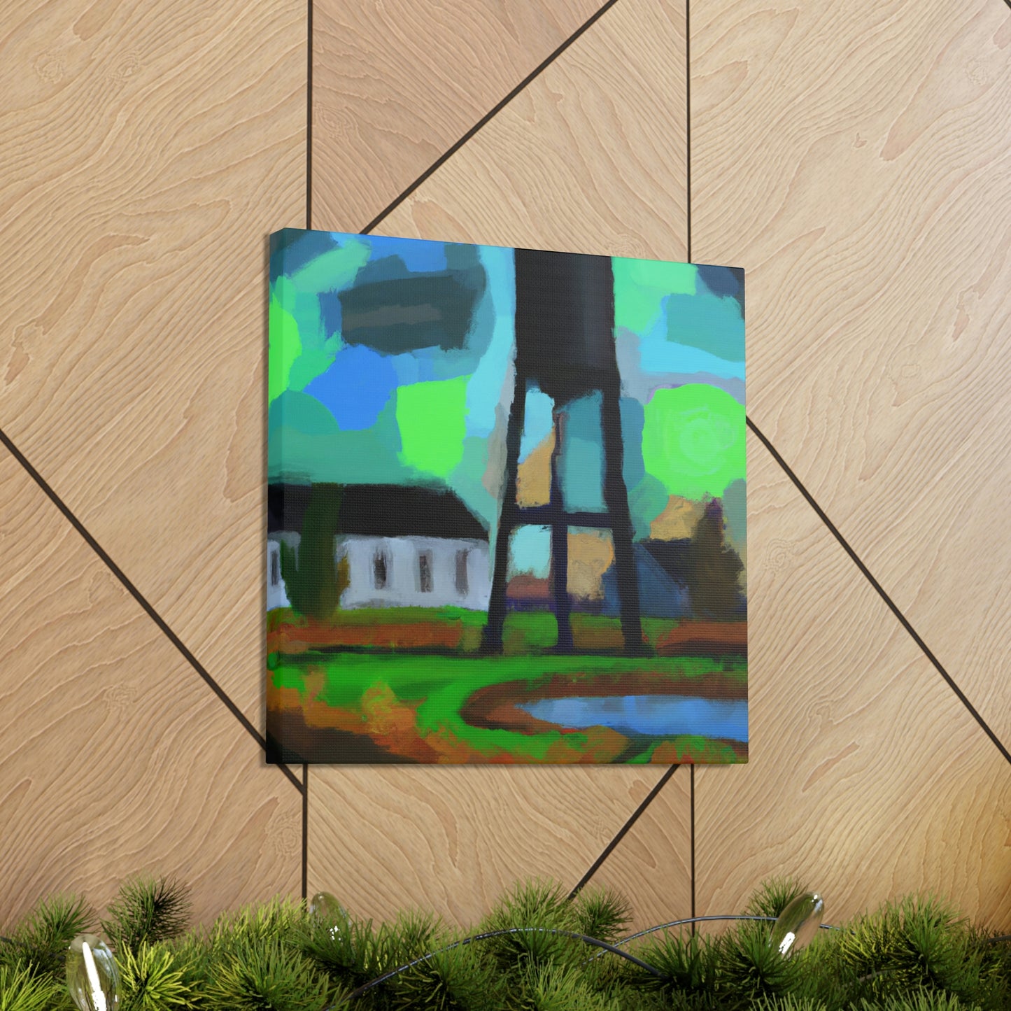 "Water Tower Expressionism" - Canvas