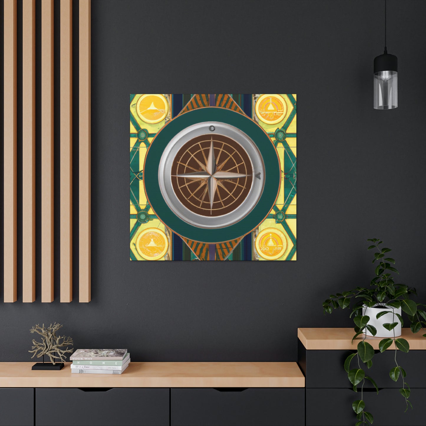 Vibrant Deco Compass - Canvas